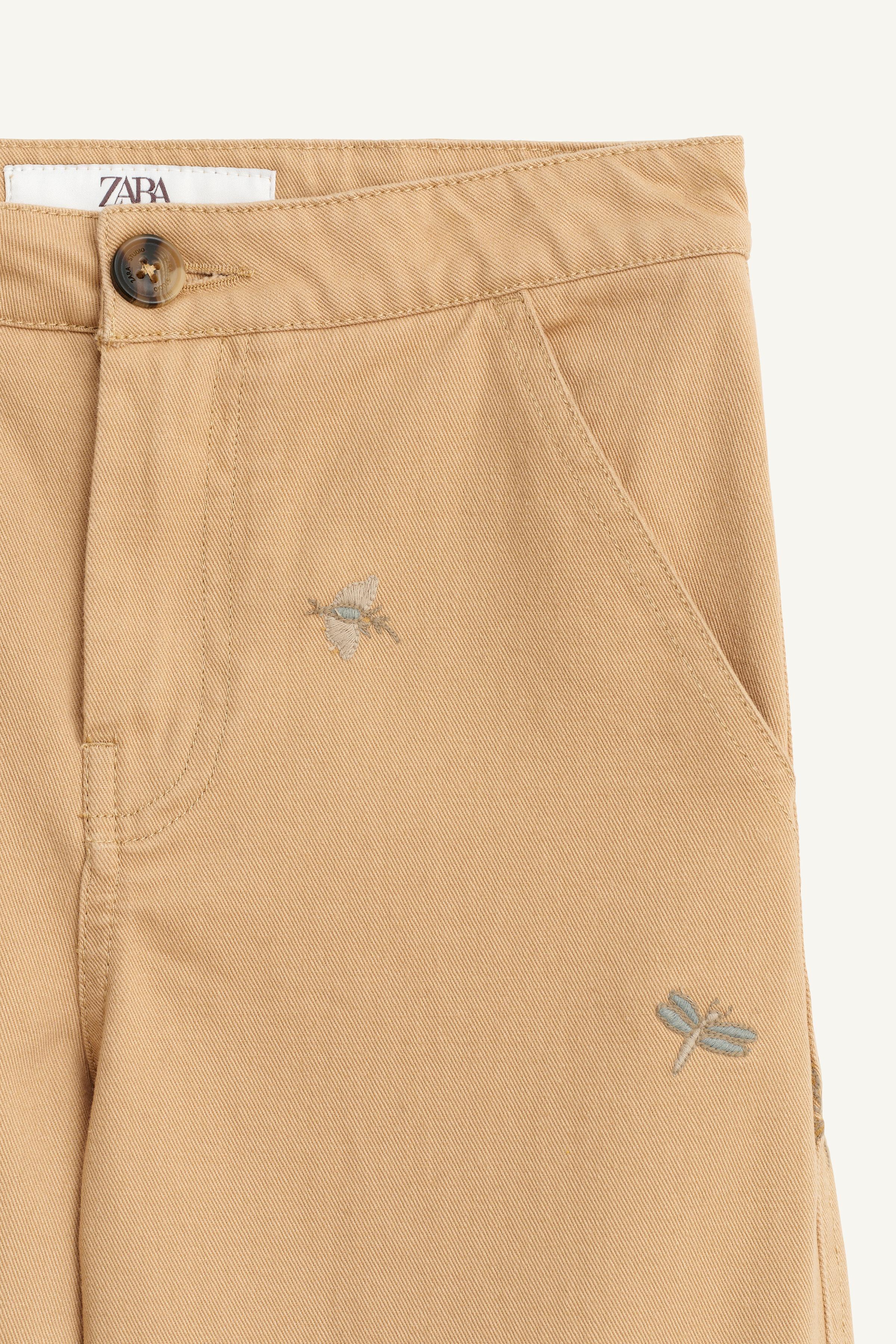 LIMITED EDITION EMBROIDERED INSECT STRAIGHT-LEG PANTS